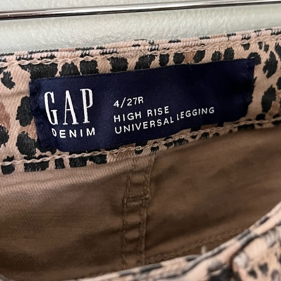 NWT Gap‎ High Rise Universal Leopard Animal Print Legging Jeans Brown Black 27 - Picture 7 of 11